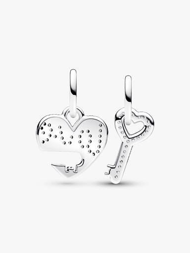 Teilbarer Herz & Schlüssel Charm-Anhänger