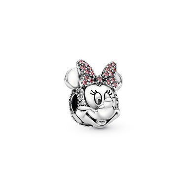 Disney Minnie Maus mit rosafarbener Pavé-Schleife Clip-Charm