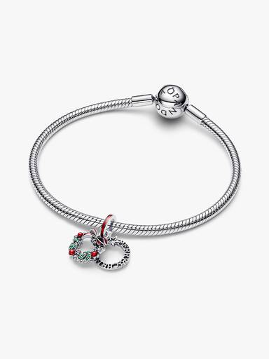 Weihnachtskranz Doppelter Charm-Anhänger