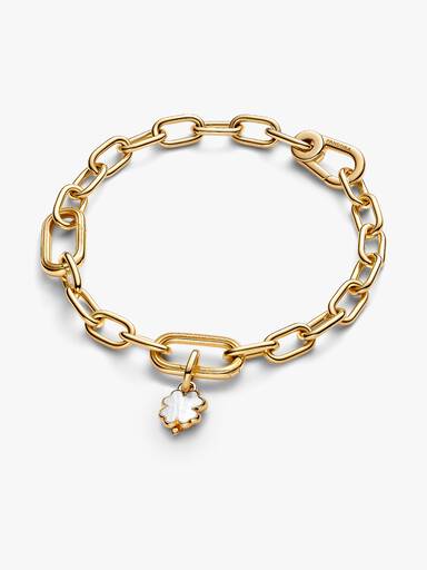Weißes Glückskleeblatt Charm-Anhänger