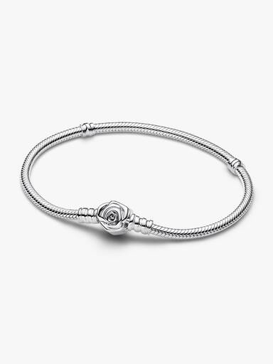 Pandora Moments Blühende Rose Verschluss Schlangen-Gliederarmband