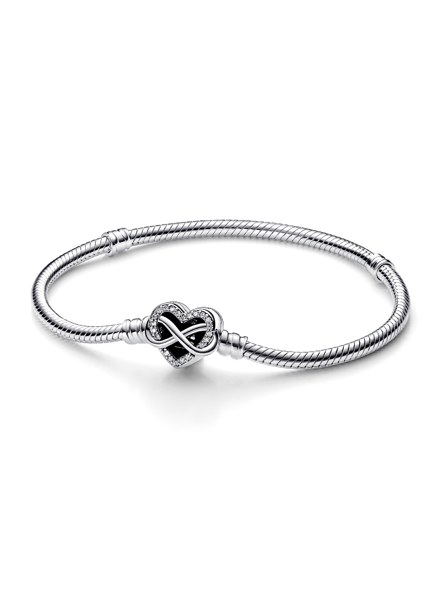 Pandora Moments Schlangen-Gliederarmband mit Funklendem Unendlichkeits-Herzverschluss