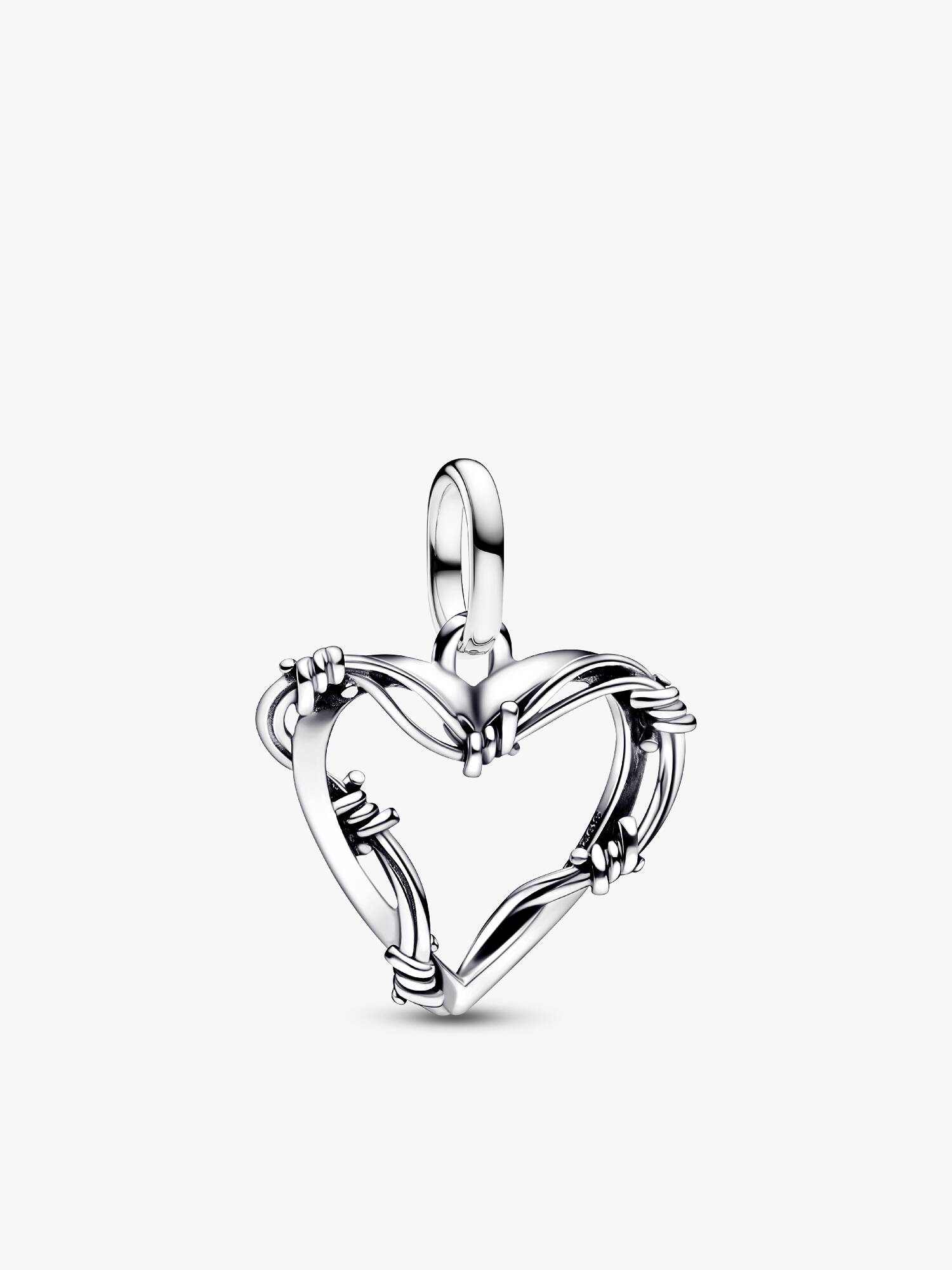 Stacheldrahtherz Medaillon-Charm