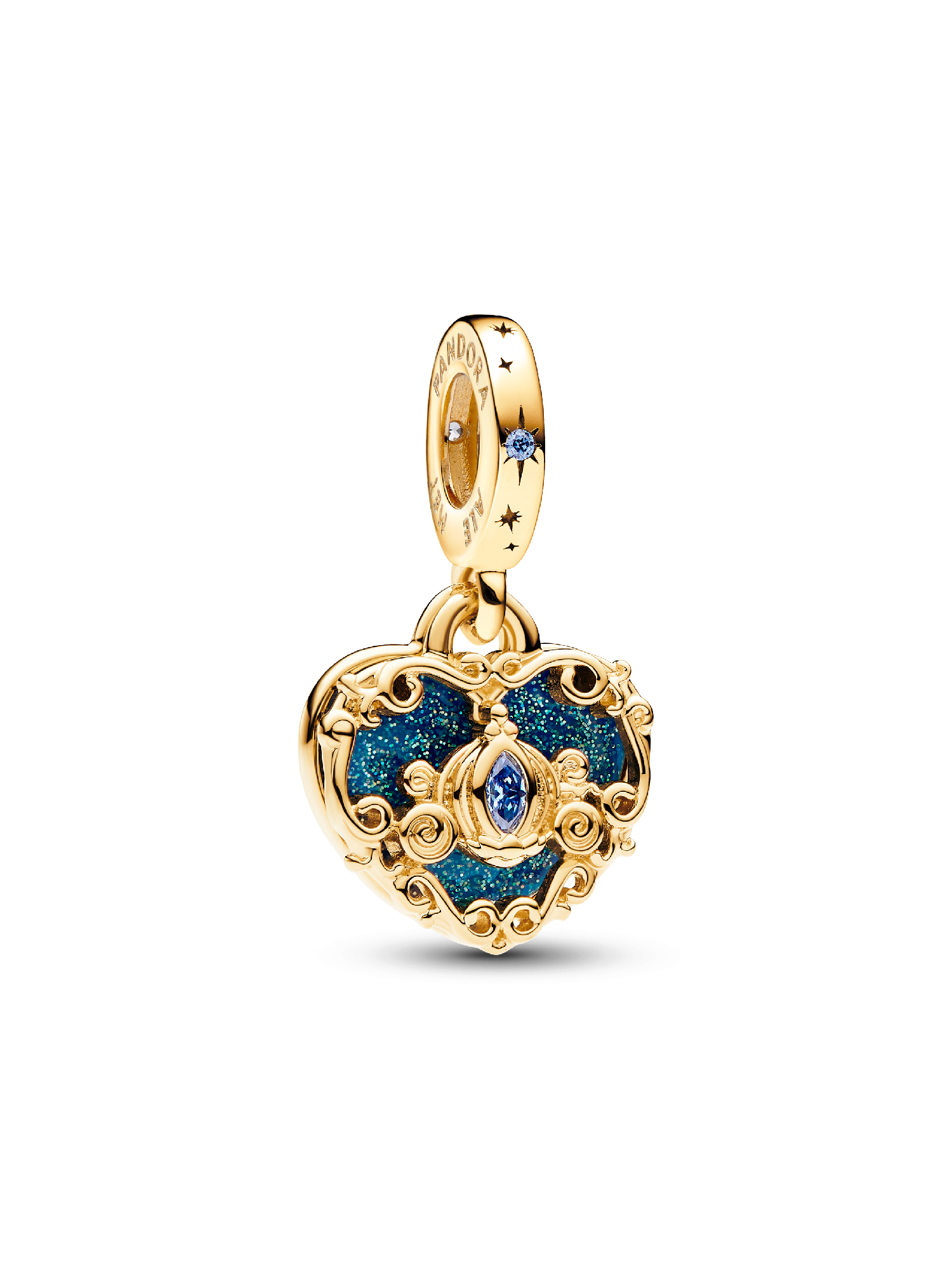 Disney Cinderellas Kutsche & Herz Doppelter Charm-Anhänger