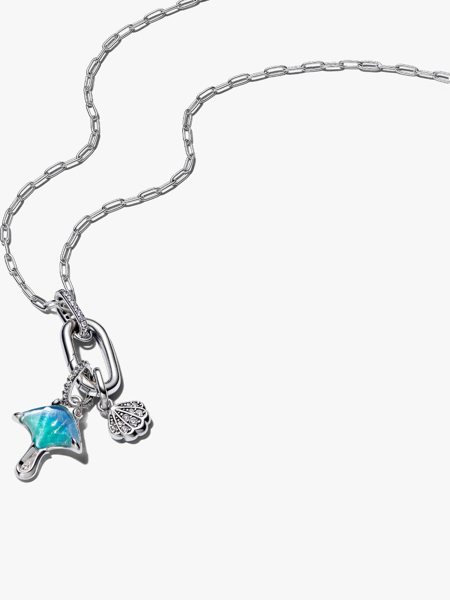 Schmuckset Rochen und Muschel Charm-Halskette
