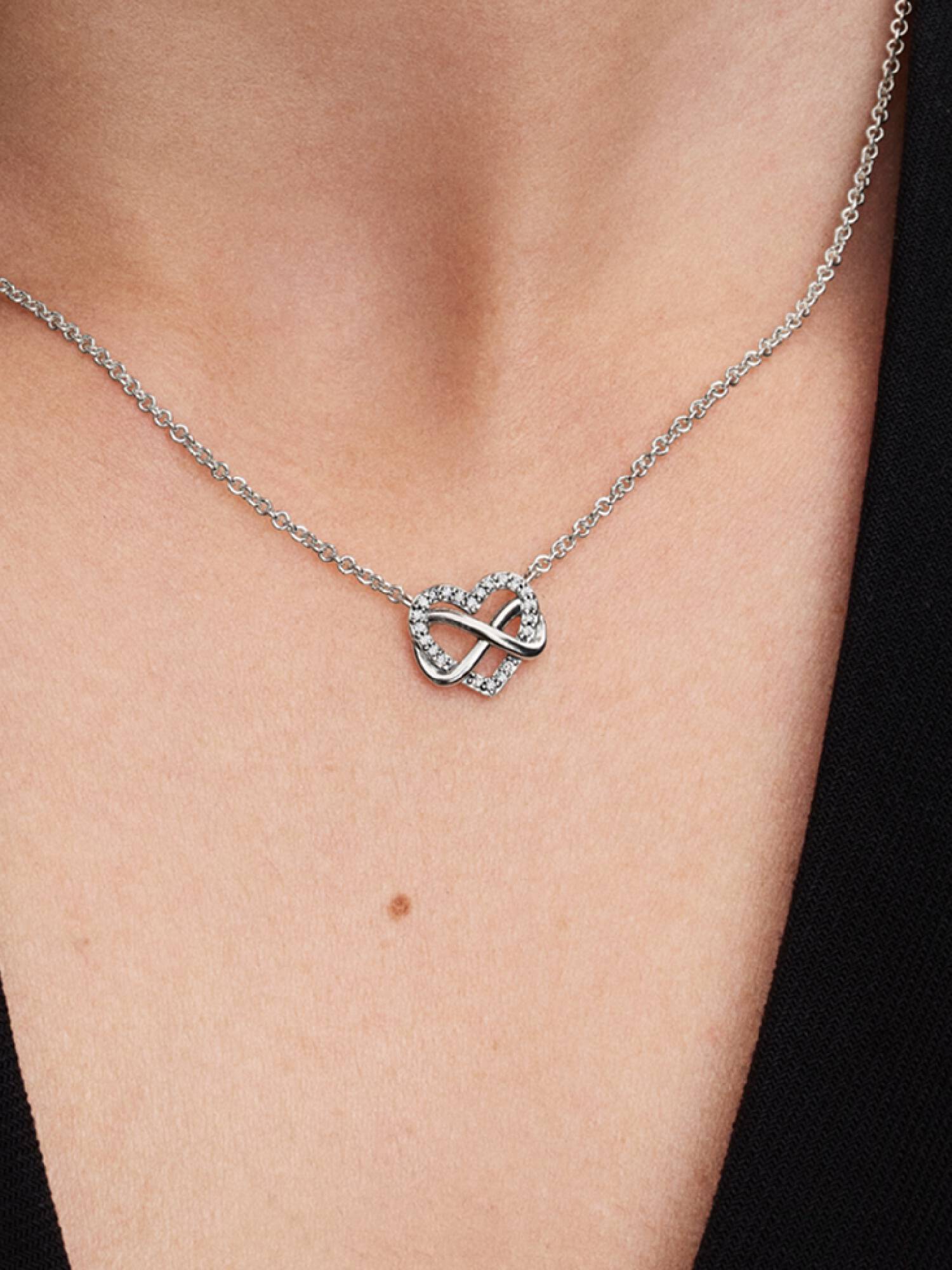 Funkelnde Unendlichkeits-Herz Collier-Halskette
