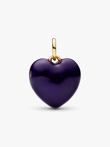 Violettes Rundliches Herz Charm-Anhänger