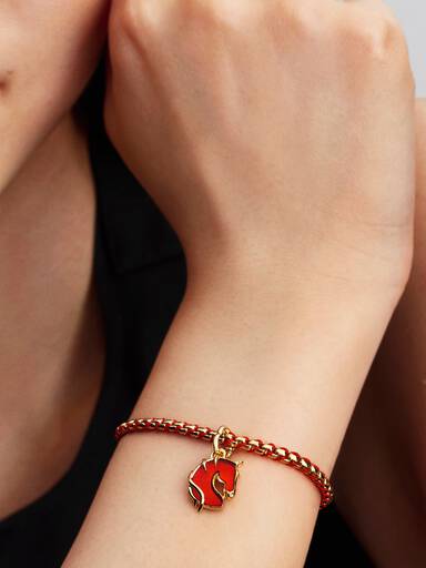 Rotes Feuerpferd Murano-Glas Charm-Anhänger