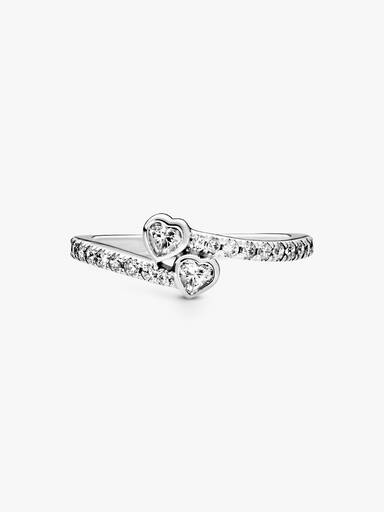 Zwei Funkelnde Herzen Ring