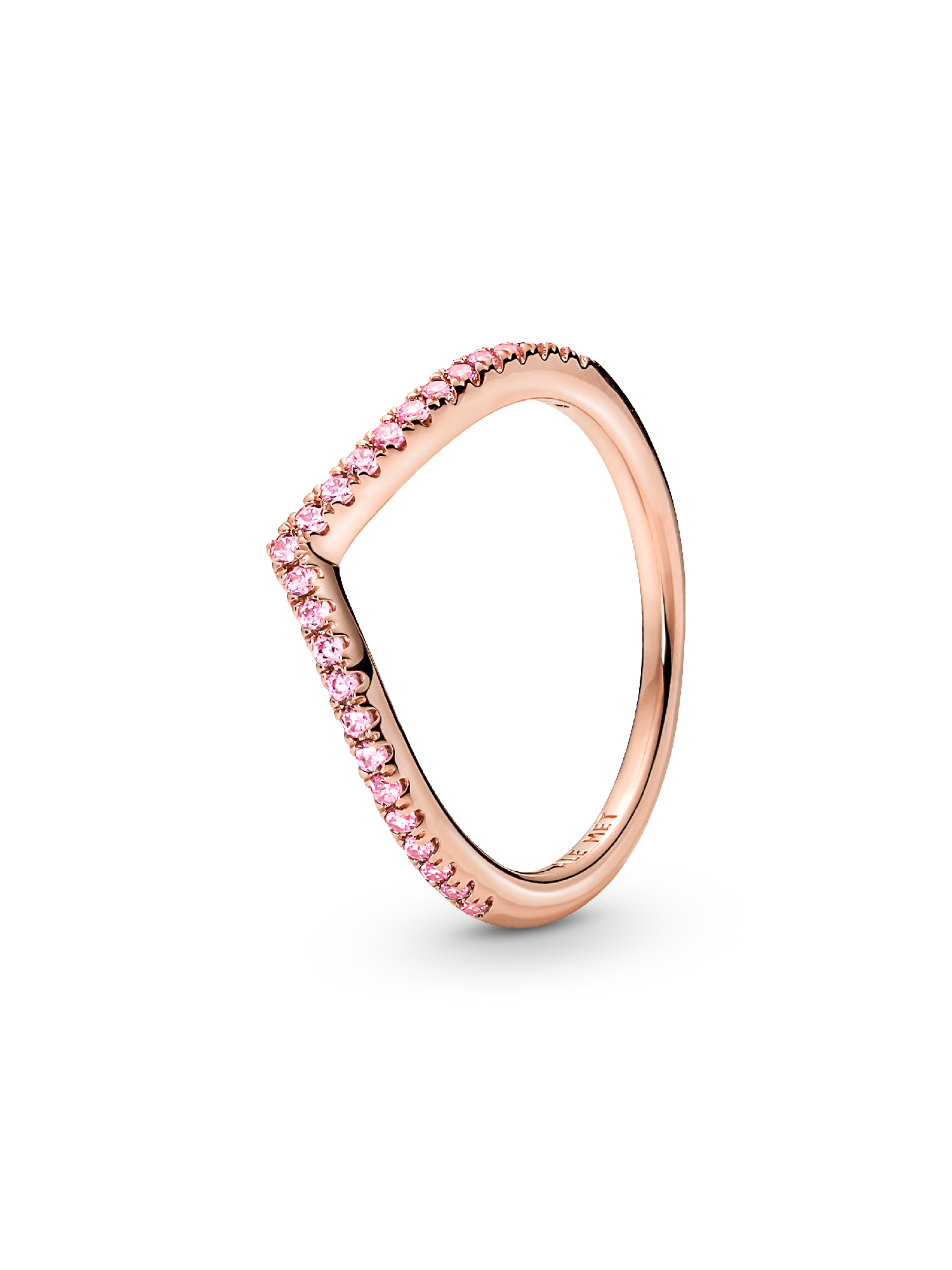 Pandora Timeless Wishbone Funkelnder Rosafarbener Ring