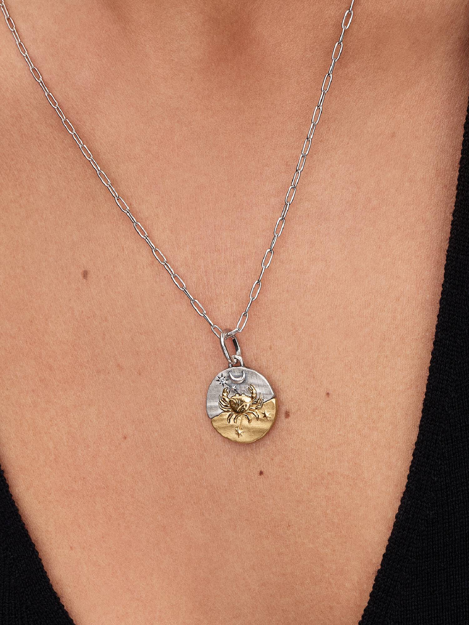Sternzeichen Krebs Medaillon-Charm