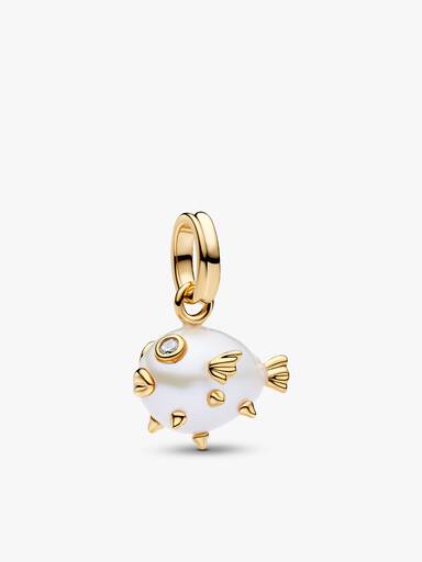 Armband-Set mit Behandelte Barocke Süßwasserzuchtperle Kugelfisch Charm