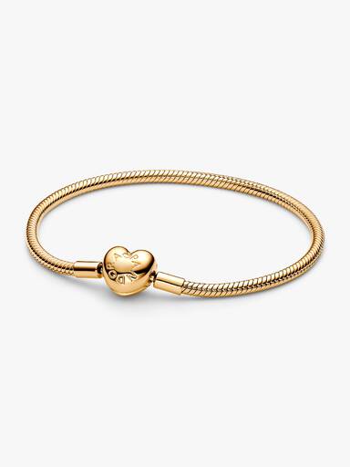 Pandora Moments Schlangen-Gliederarmband mit Herz-Verschluss