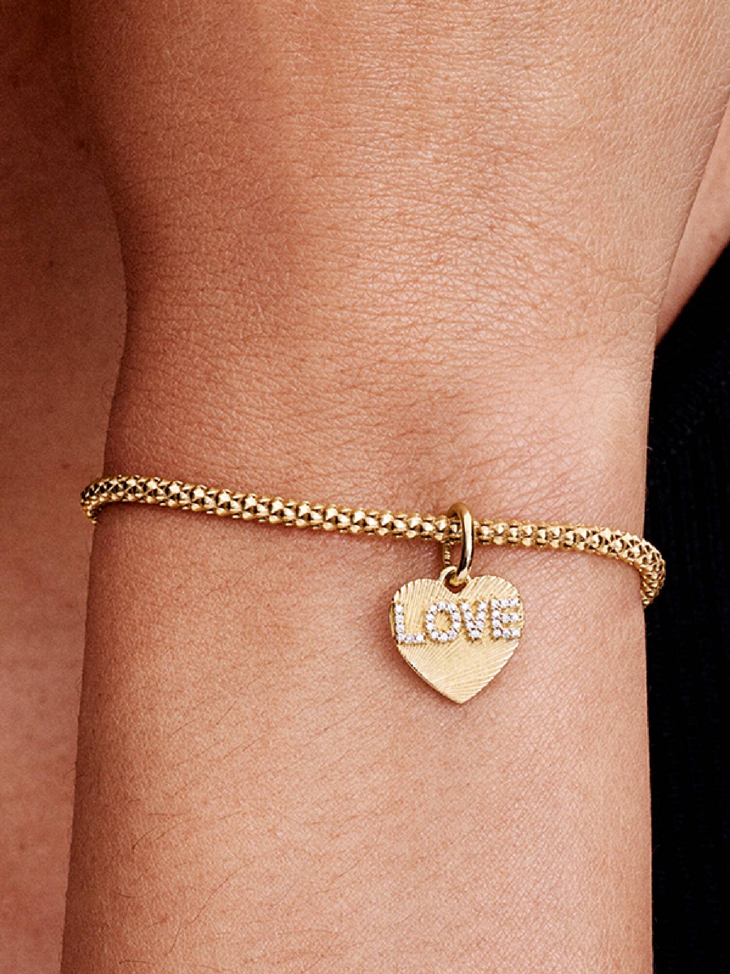 Gravierbarer Love-Herz Charm-Anhänger