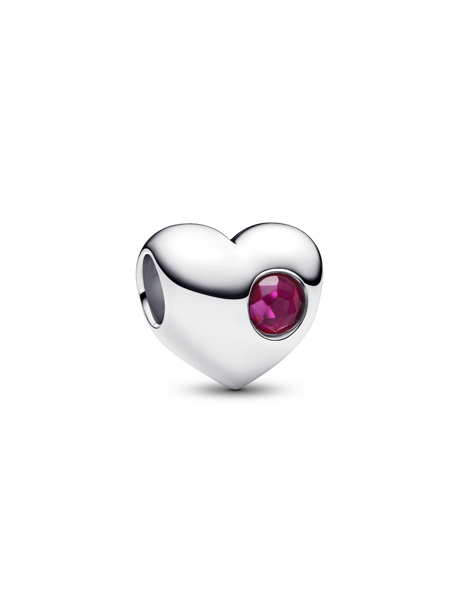 Gravierbares Echtroter Stein Herz-Charm