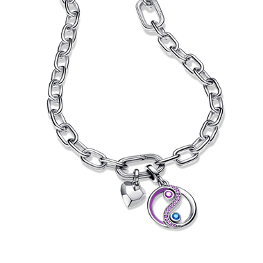 Pandora ME Facettiertes Herz Yin & Yang Halsketten-Set