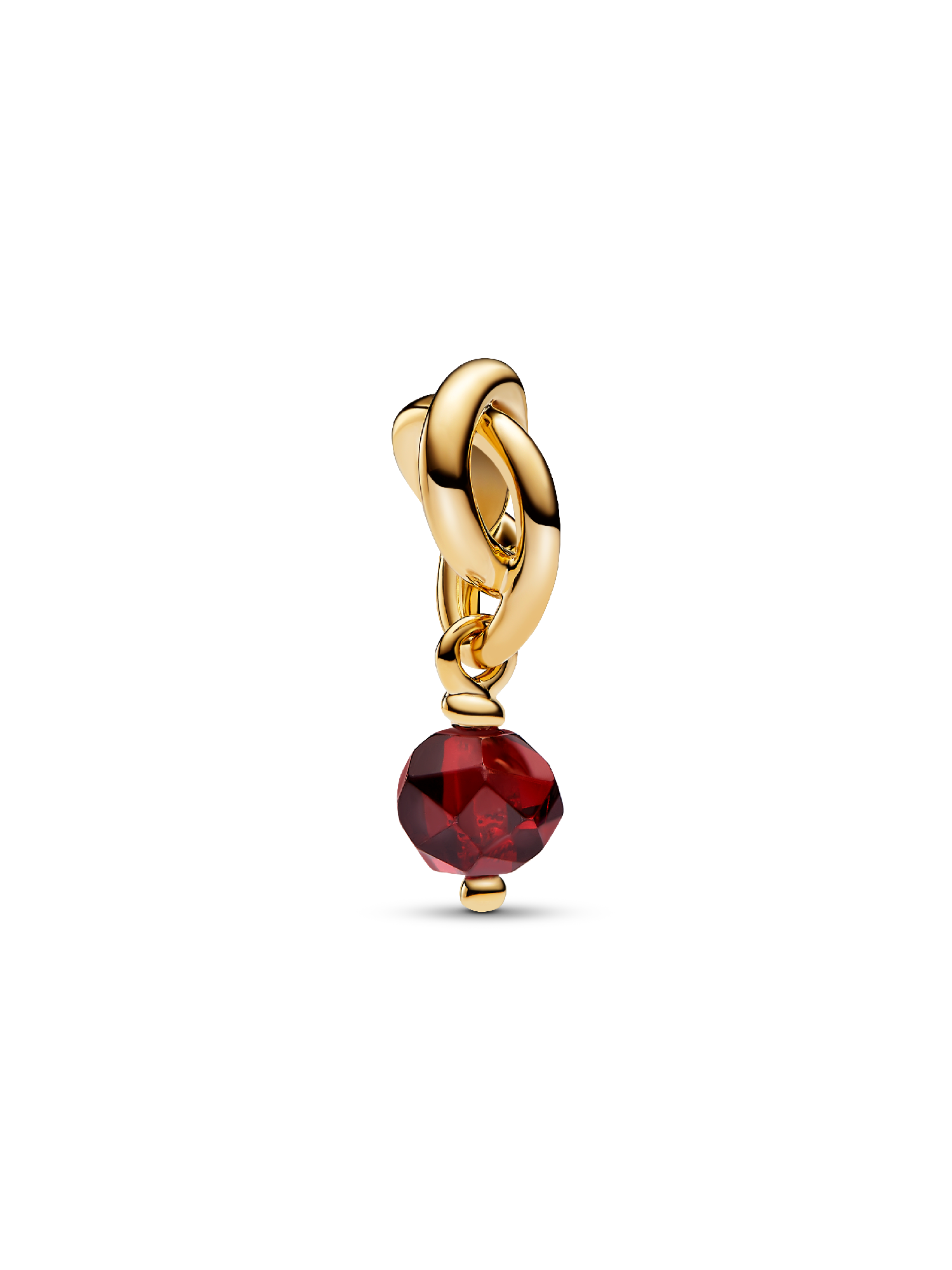 Facettierter echtroter Ewigkeitskreis Charm-Anhänger