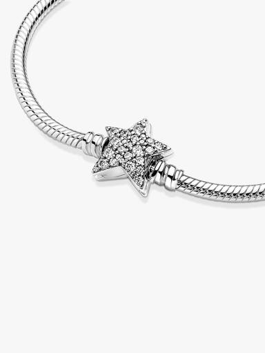 Pandora Moments asymmetrischer Stern-Verschluss Schlangen-Gliederarmband
