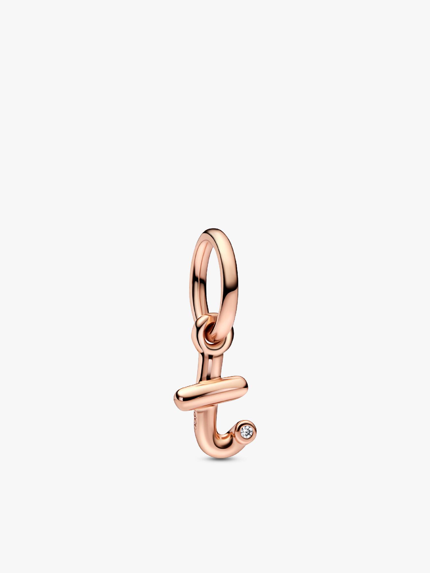 Buchstabe t Handschrift Charm-Anhänger
