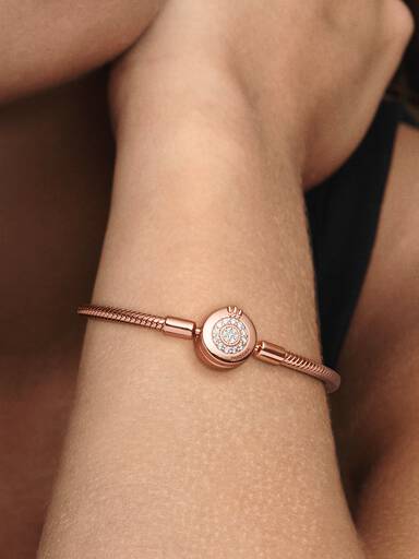 Funkelndes Crown O Schlangen-Gliederarmband