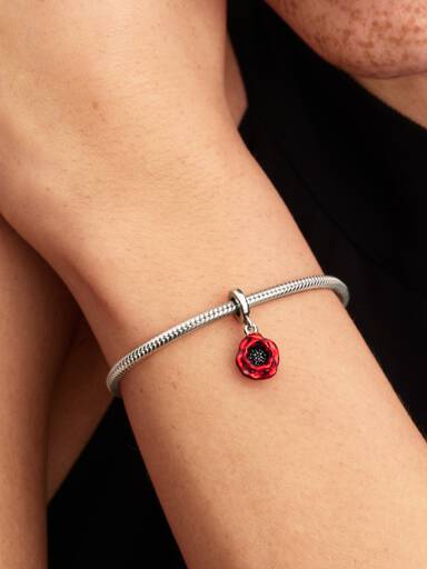 Roter Blume Charm-Anhänger