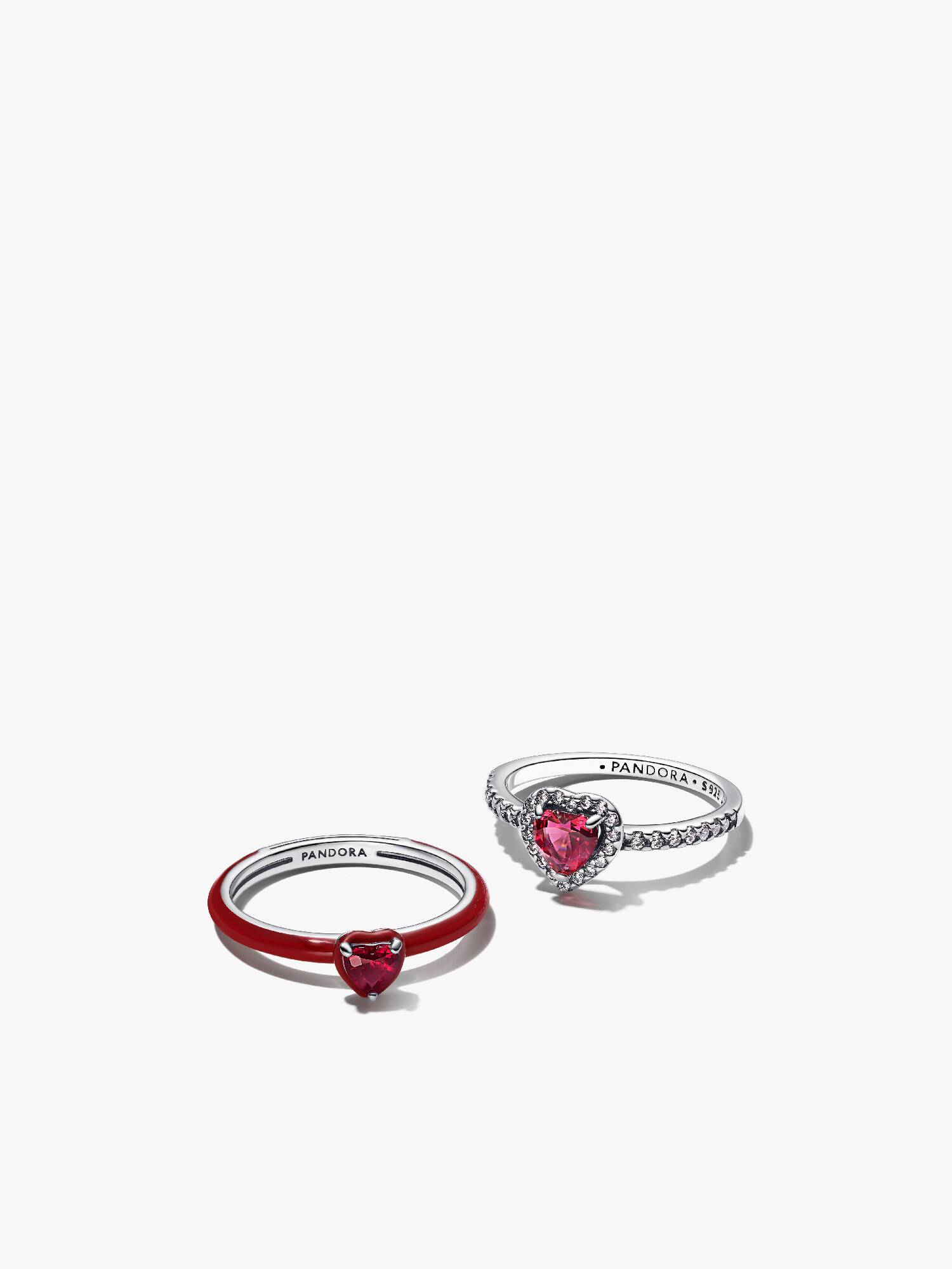 Rotes Herz Ring-Set