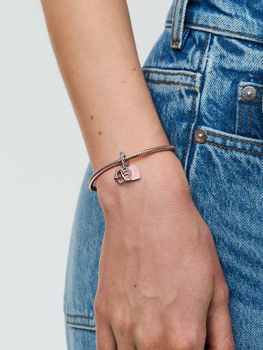 Funkelndes Unendlichkeits-Herz Charm-Anhänger