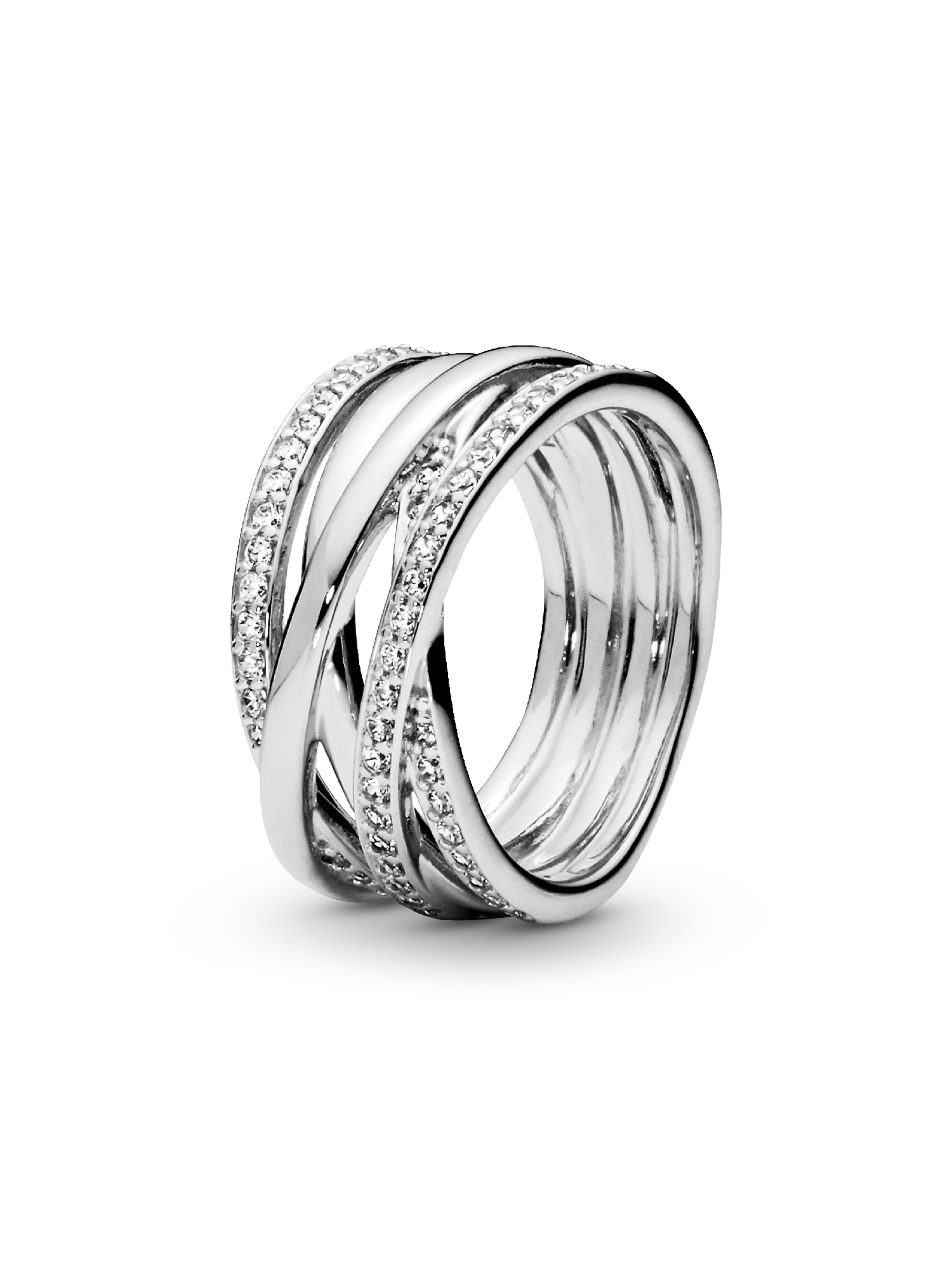 Funkelnde und Polierte Linien Ring
