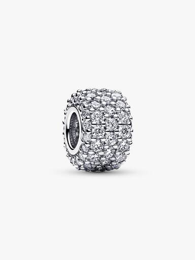 Funkelndes Dreireihiges Pavé-Charm
