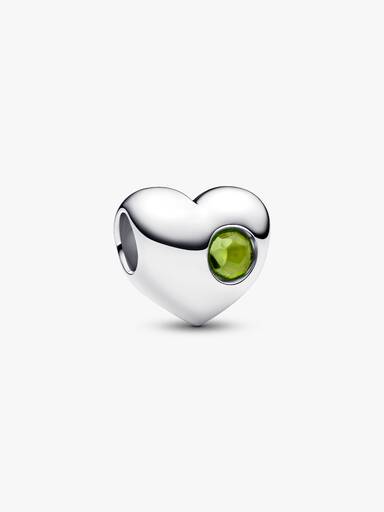 Gravierbares Frühlingsgrüner Stein Herz-Charm