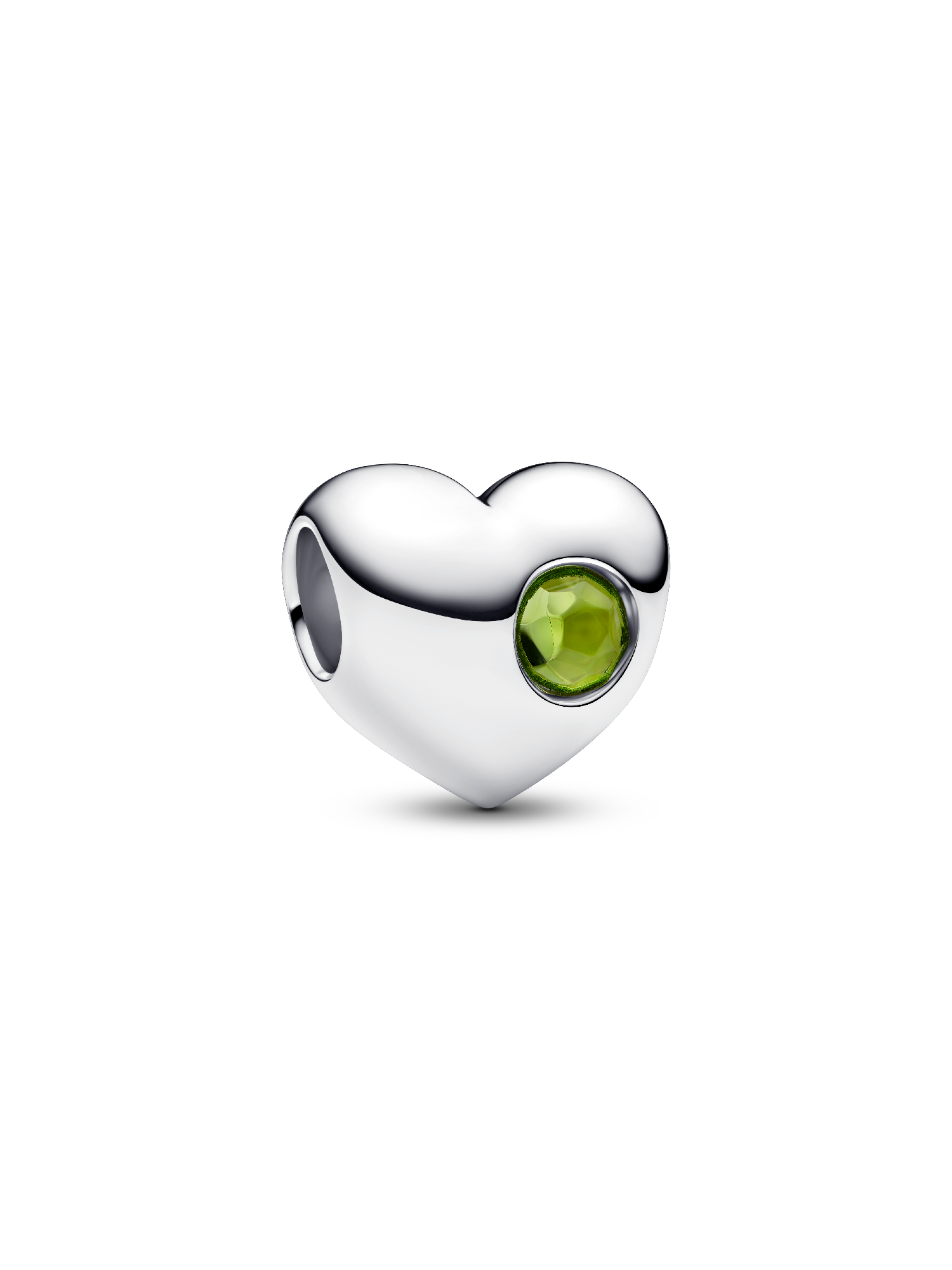 Gravierbares Frühlingsgrüner Stein Herz-Charm