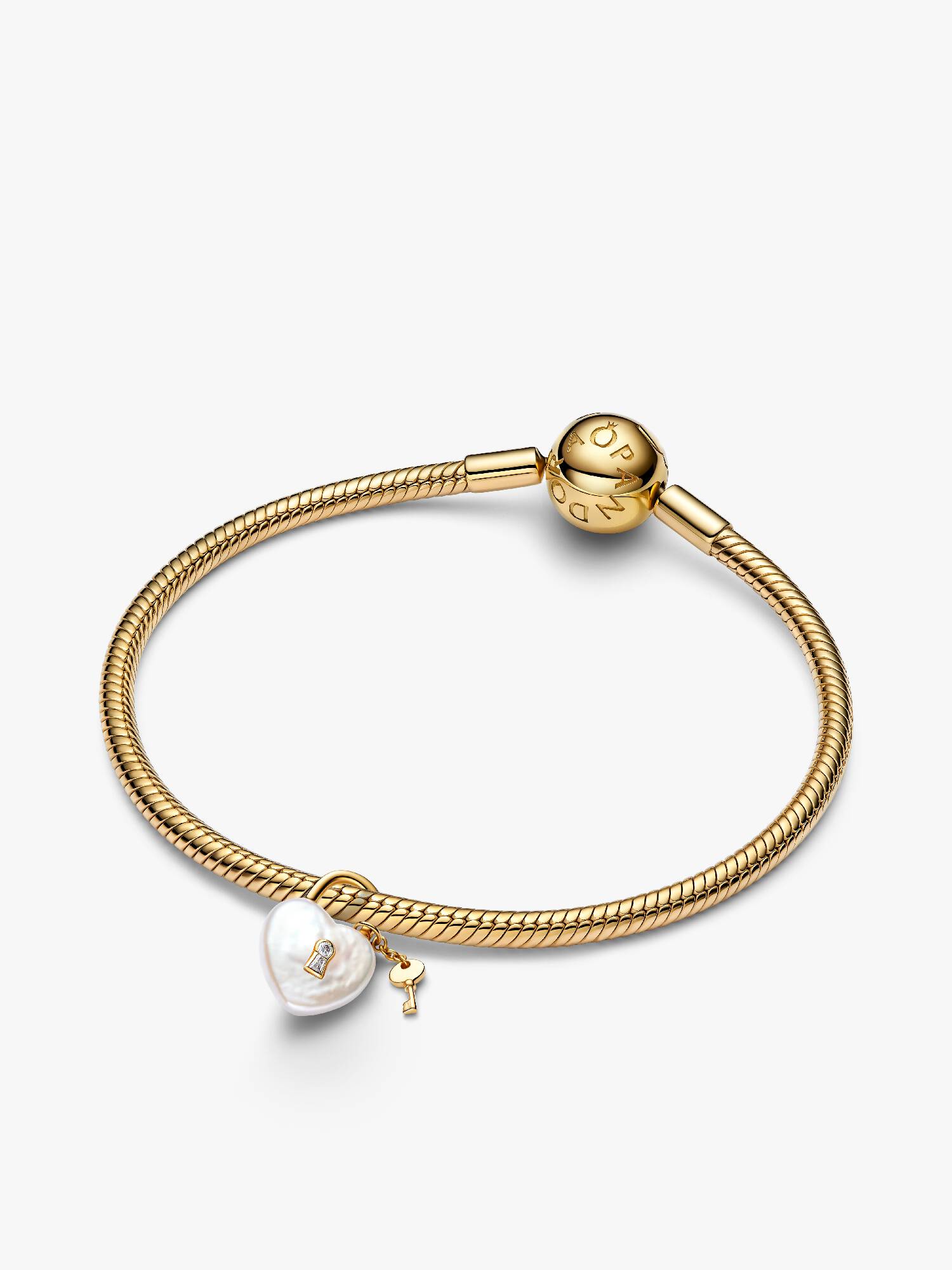 Armband-Set mit Behandelte Barocke Süßwasserzuchtperle Vorhängeschloss Charm