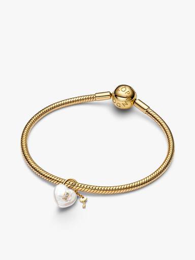 Armband-Set mit Behandelte Barocke Süßwasserzuchtperle Vorhängeschloss Charm