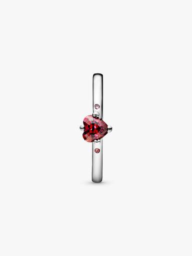 Funkelndes Rotes Herz Ring