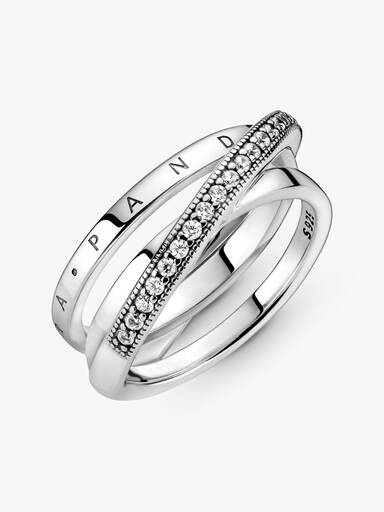 Dreifach gekreuzter Pavé-Ring