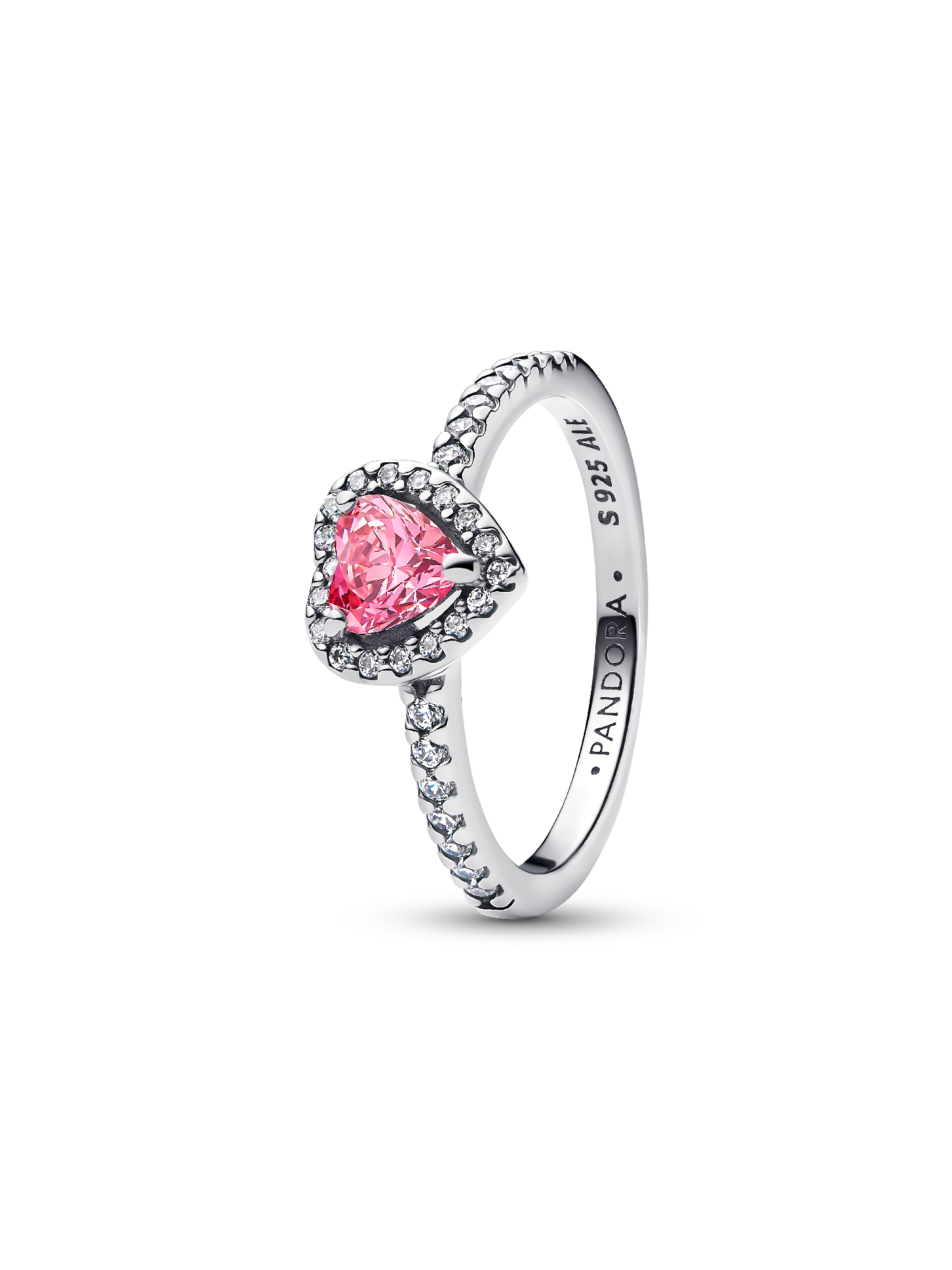 Erhabenes Rosafarbenes Herz Ring