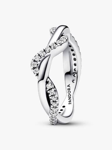 Funkelnde Verschlungene Welle Ring