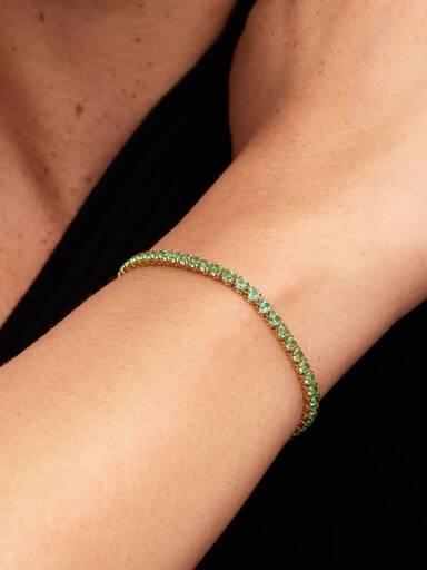 Funkelndes Grünes Tennisarmband