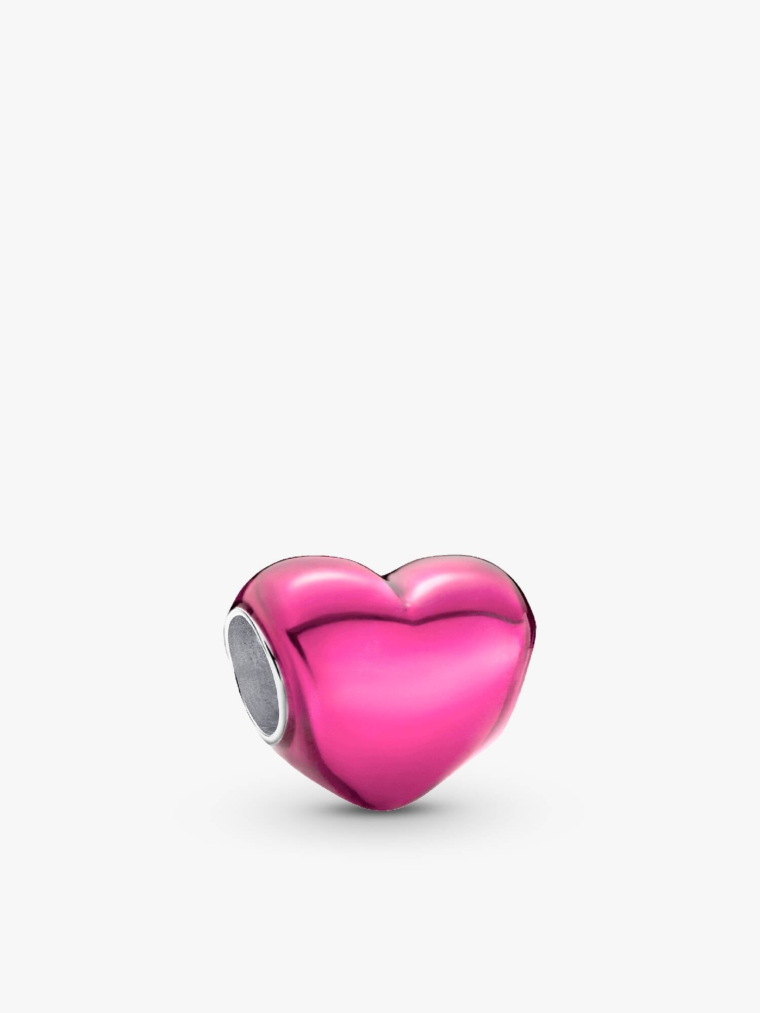 Metallic Rosafarbenes Herz Charm
