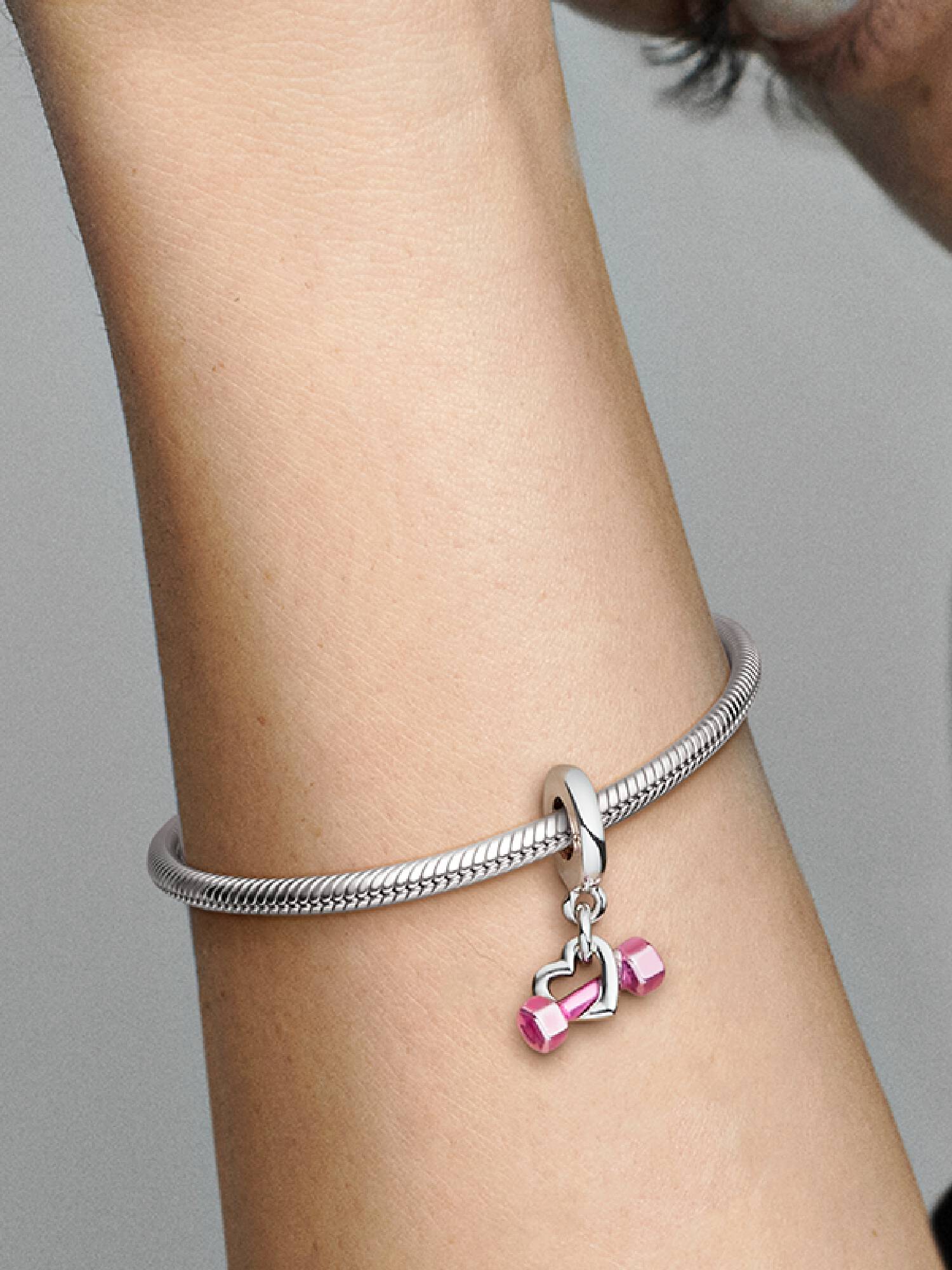 Hantel & Herz Charm-Anhänger