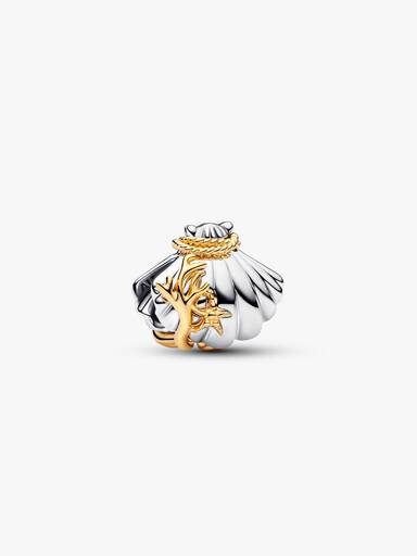 Disney Prinzessin Arielle Muschel Bicolor-Charm mit im Labor gezüchtetem Diamanten