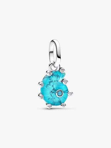 Blaue Murano-Glas Meeresschnecke Charm-Anhänger