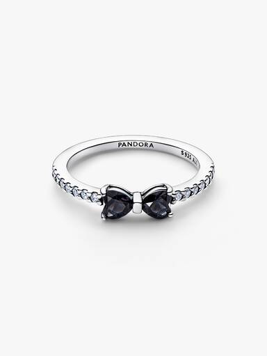 Funkelnde Schwarze Schleife Ring