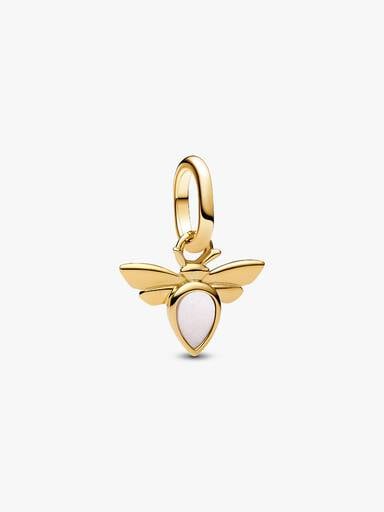 Weiße Biene Mini-Charm-Anhänger