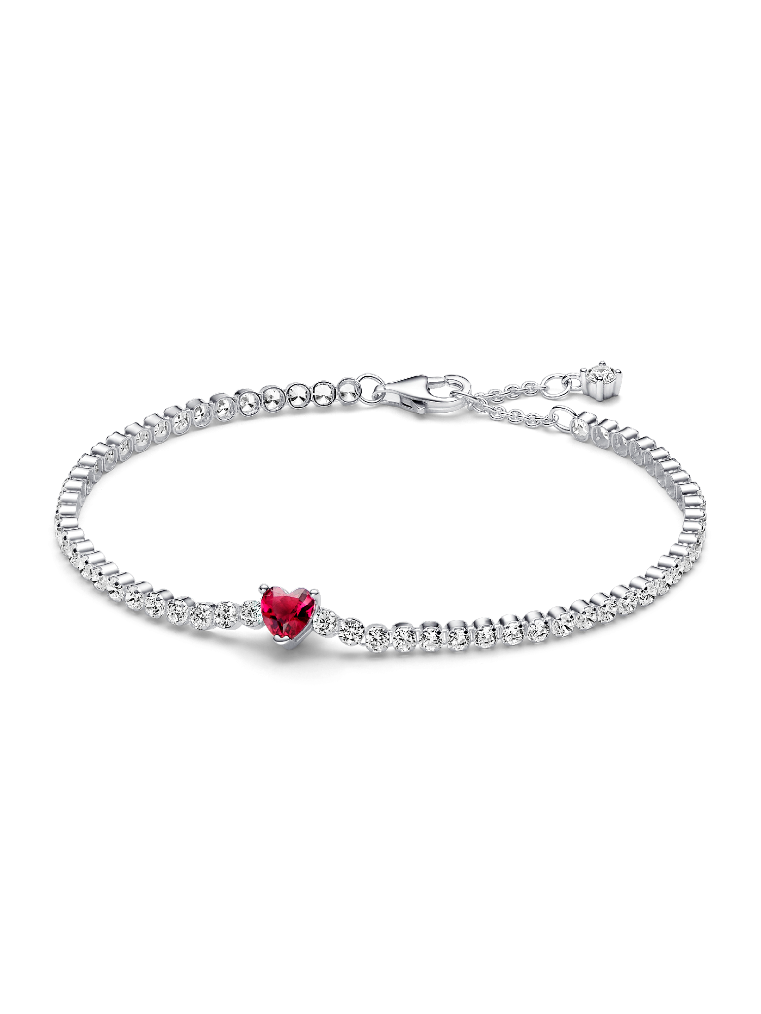Rotes Funkelndes Herz Tennisarmband