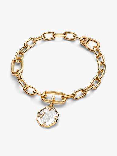 Pandora ME Perlmuttfarbener Schmetterling Medaillon-Charm