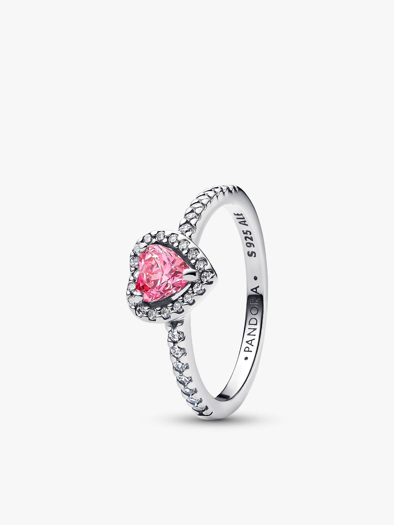 Erhabenes Rosafarbenes Herz Ring