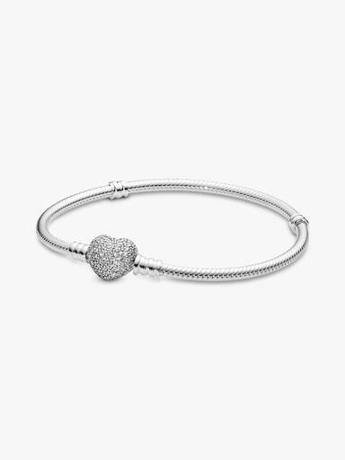 Moments Schlangen-Gliederarmband mit Funklendem Herz-Verschluss