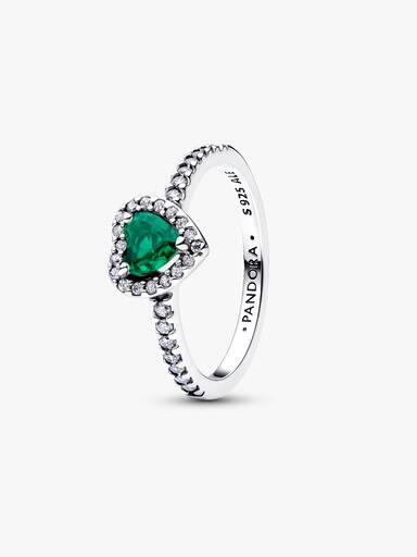 Erhabenes Royalgrünes Herz Ring