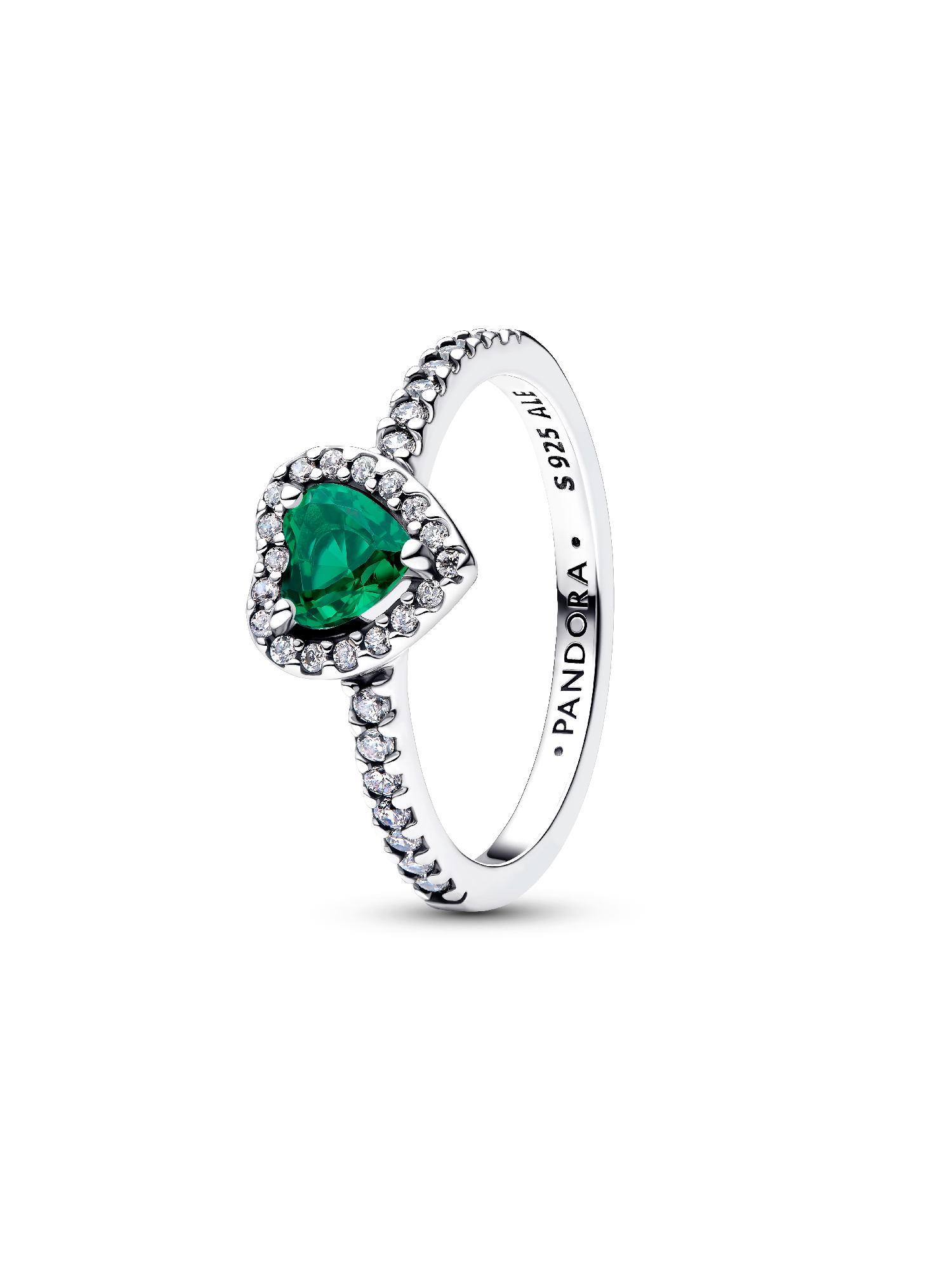 Erhabenes Royalgrünes Herz Ring